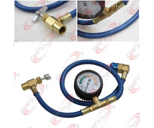 26" R134a AC HVAC ReCharge Measuring Refrigerant Hose Can Tap w/ Gauge System
